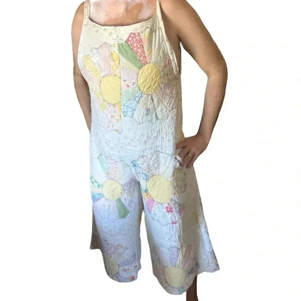 Vintage handmade one of a kind quilt overalls - Picture 4 of 10
